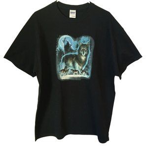 T Shirt Moon Wolf Pack Unisex XL Black Gildan Brand NWOT NEW Sizes Available